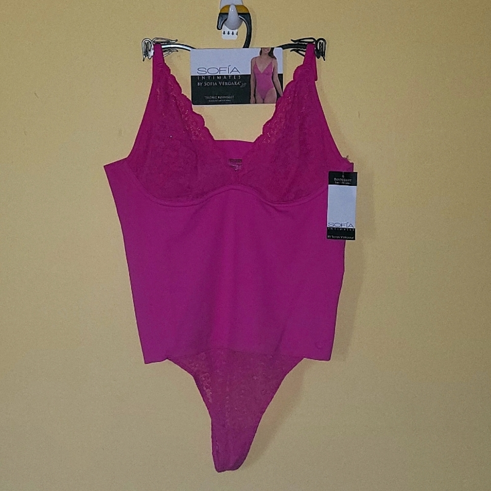 Sofia Intimates Thong Bodysuit size large 2 pink and 1 beige. New with tags.